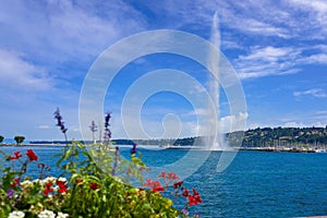 Geneva Geneve lake water Jet D`eau Switzerland photo