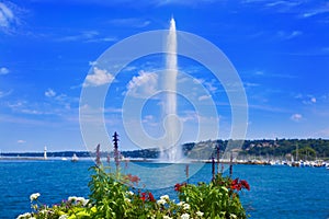 Geneva Geneve lake water Jet D`eau Switzerland photo