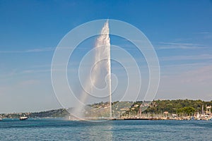 Geneva lake and Jet fountain in Geneva