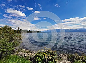 the Geneva Lake in Lausanne Switzerland Europe