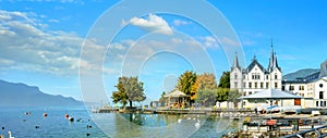 Geneva Lake in Vevey. Vaud canton, Switzerland photo