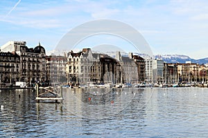 Geneva lakefront buildings photo