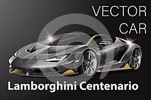 GENEVA, MARCH 2: Lamborghini Centenario LP 770-4 car on display at 86th international Geneva motor Show. 3d render. Vector car photo
