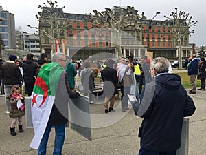 In Geneva, protest against Bouteflika`s candidacy for election in Algeria, in front of the High Commissioner for Human Rights