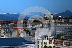 Geneva skyline in HDR, Switzerland