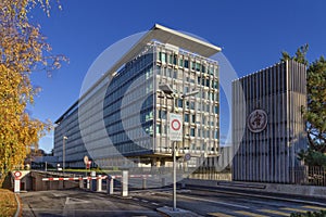 Geneva, Switzerland - December 07, 2020: World Health Organization, WHO - OMS, Headquarters