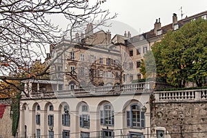 GENEVA, SWITZERLAND - OCTOBER 30, 2015: Street in Old town of city of Geneva