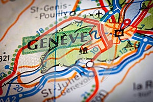 Geneve City on a Road Map