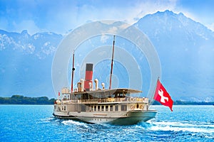 Geneve Lake Leman steamer ship Switzerland