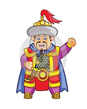 Genghis Khan Chibi Cartoon Mascot