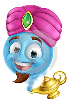 Genie Lamp Emoticon Cartoon Face