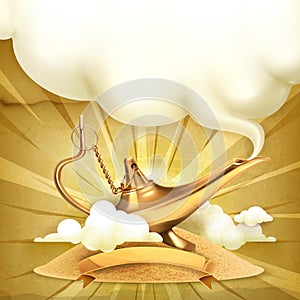 Genie lamp vector illustration
