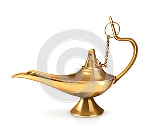 Genie lamp, vector illustration photo