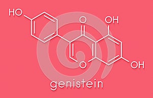Genistein isoflavone molecule. Skeletal formula.