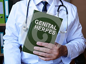 Genital gerpes is shown on the medical photo