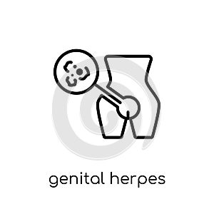 Genital Herpes (Herpes Simplex Virus) icon. Trendy modern flat l