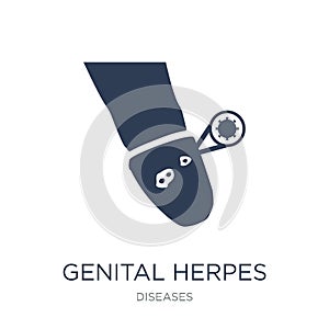 Genital herpes icon. Trendy flat vector Genital herpes icon on w