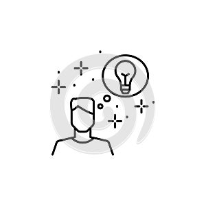 Genius, human, thinking icon. Element of medicine icon. Thin line icon
