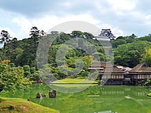 Genkyuen Garden in Hikone, Japan.