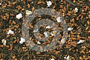 Genmaicha, Japanese tea full frame close up photo