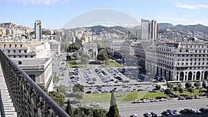 Genoa Center with interesting fascist era buildings and new skycrapers