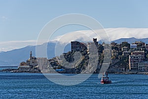 Genoa coastal houses cityscape panorama