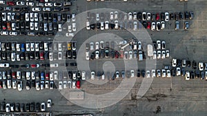 Genoa foce district aerial view panorama huge landscape of expo and kennedy place and buildings