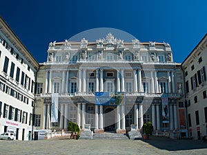 Genoa (Genova) Neoclassical Facade of Doge's Palace (Palazzo Ducale)