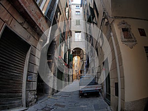 Genoa historic palace and buildings in old town