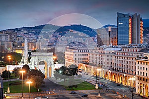 Genoa, Italy with Arco della Vittoria photo