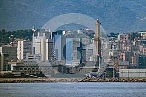 Genoa italy lanterna from the sea photo