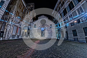 Genoa san matteo church and plaza at night photo