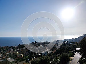 Genoa town view panorama from Sant Ilario photo