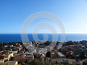 Genoa town view panorama from Sant Ilario photo