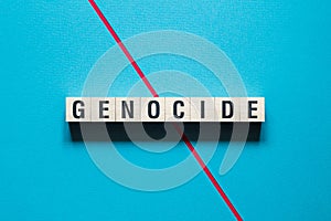 Genocide word concept on cubes