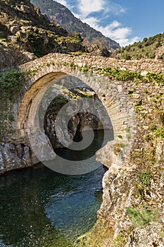Genoese bridge at Asco in Corsica