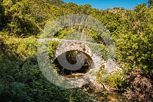 Genoese stone arch bridge in Balagne region of Corsica