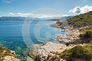 Genoese tower at Mortella near St Florent in Corsica