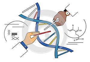 Genome editing concept illustration