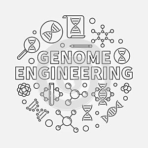 Genome Engineering vector round outline illustration