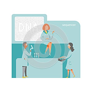 Genome sequencing flat vector concept photo