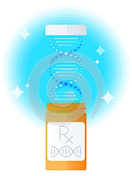 Genomic personalized medicine concept. Vector flat design template illustration.