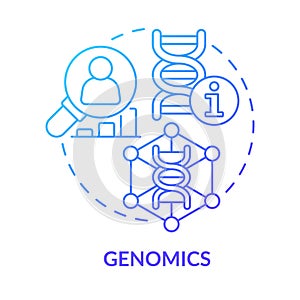 Genomics blue gradient concept icon photo