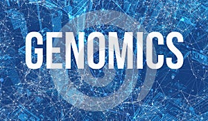 Genomics Theme with abstract cityscape