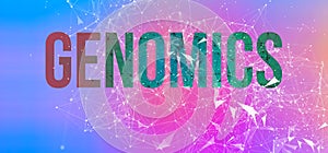Genomics Theme with abstract network lines photo