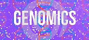 Genomics Theme with DNA and abstract lines photo