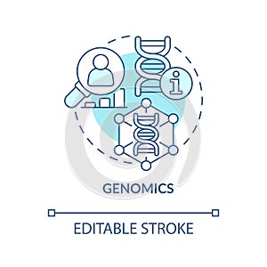 Genomics turquoise concept icon photo