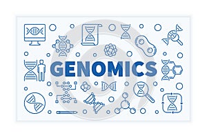 Genomics vector horizontal outline science banner photo