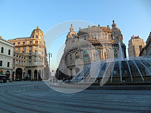 Genoa in winter days with blue sky