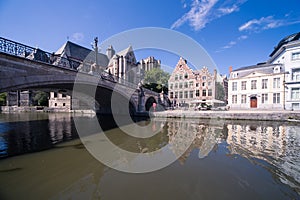 Gent canal in the old city center